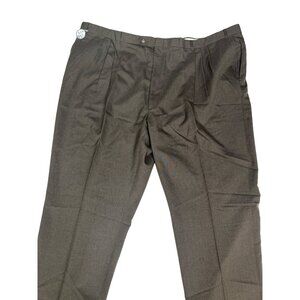 Berle 53x36 Raw Hem Dress Pants 100% Worsted Wool Pleated Classic Fit